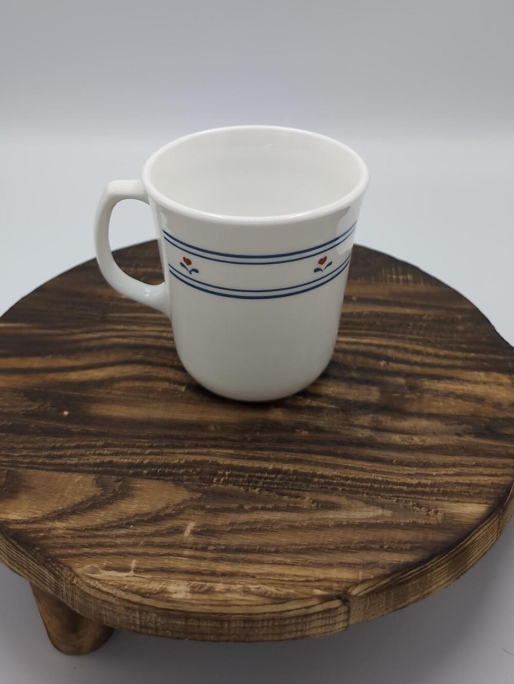 Vintage Corelle Country Hearts Mug 💙❤️ Corning D-Handle Coffee Cuppl